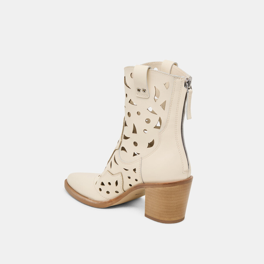 zenobi stiefeletten aus cremefarbenem leder