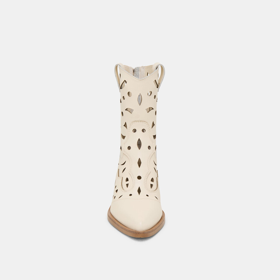 zenobi stiefeletten aus cremefarbenem leder