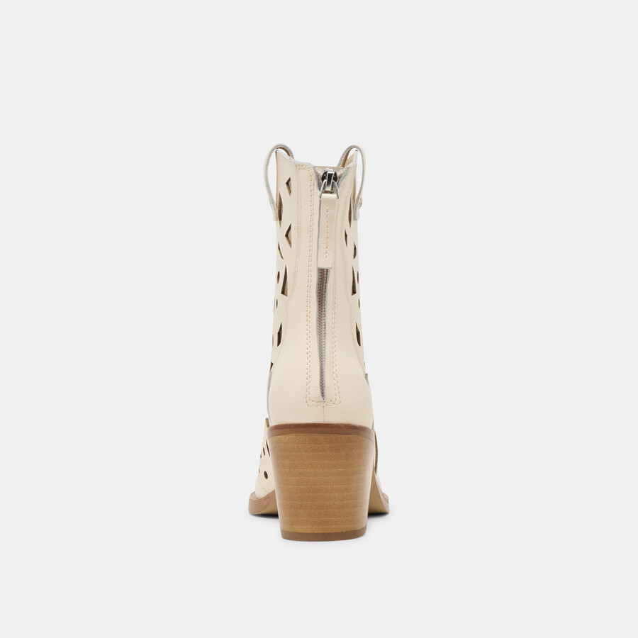 zenobi stiefeletten aus cremefarbenem leder