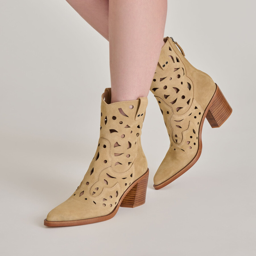 zenobi stiefeletten aus dunkeltaupefarbenem wildleder