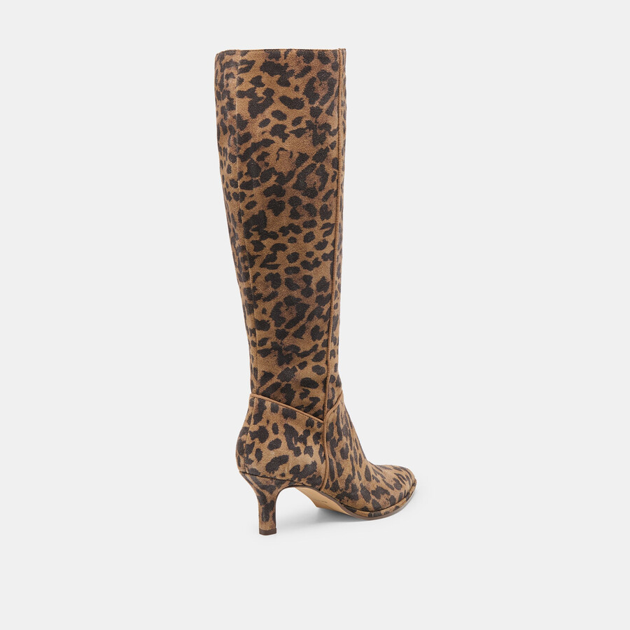 aldy boots braunes wildleder mit leopardenmuster