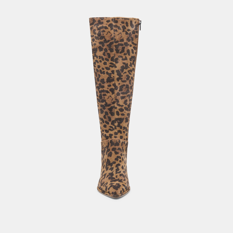 aldy boots braunes wildleder mit leopardenmuster