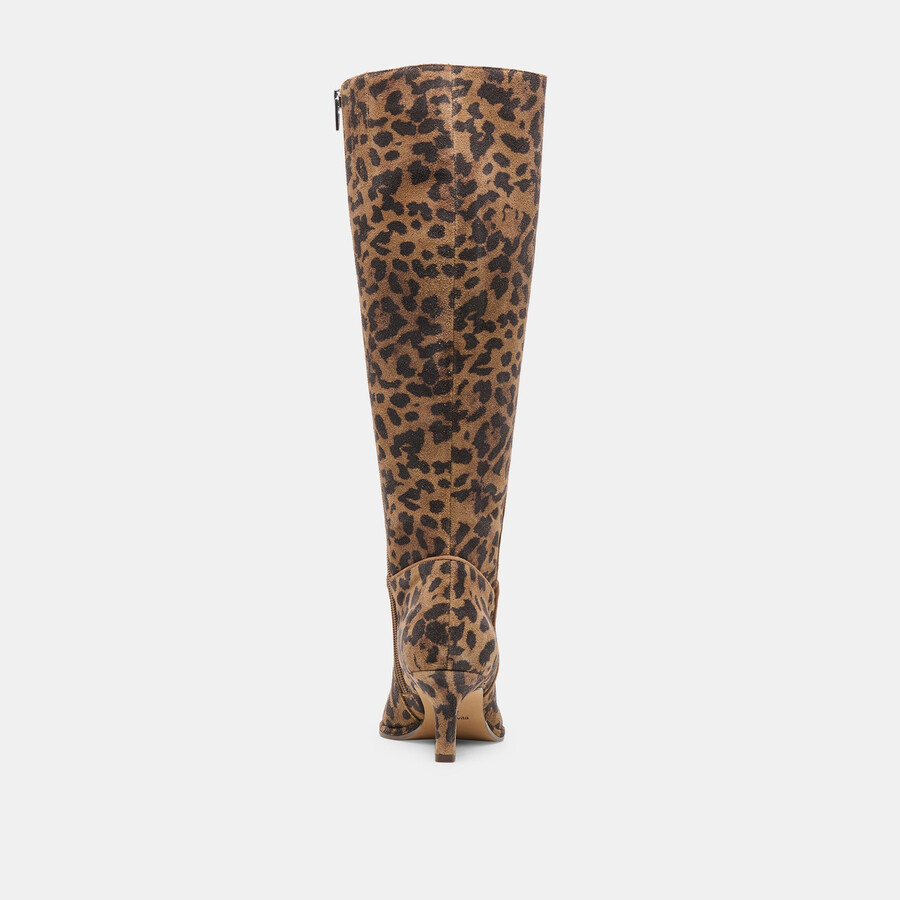 aldy boots braunes wildleder mit leopardenmuster