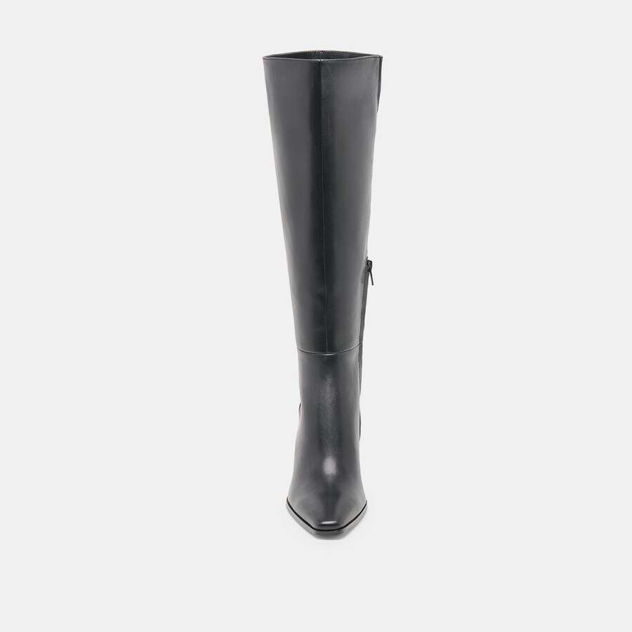 emmi boots aus schwarzem leder