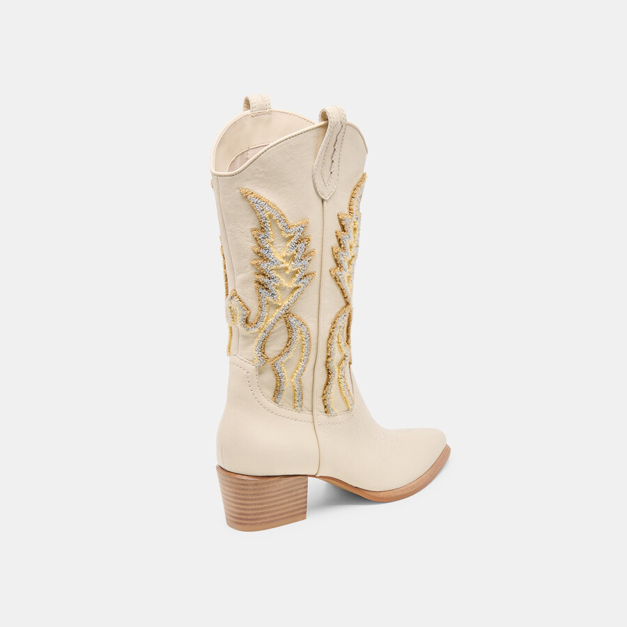 vila boots elfenbeinfarbenes leder