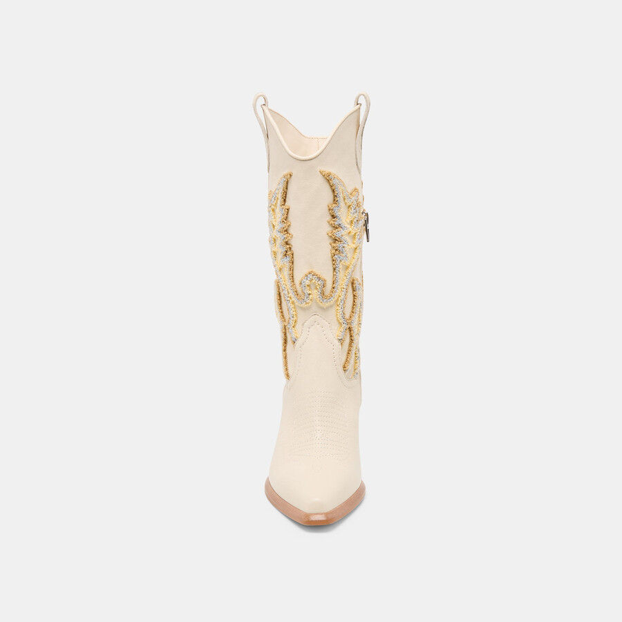 vila boots elfenbeinfarbenes leder