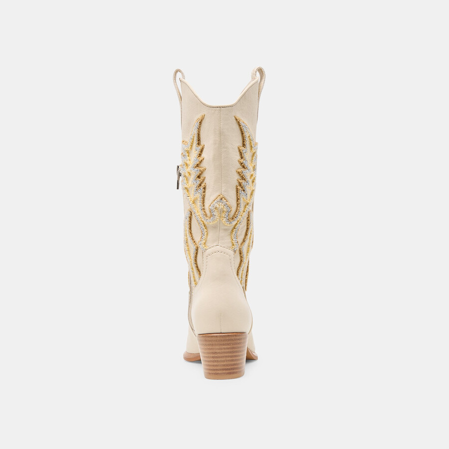 vila boots elfenbeinfarbenes leder