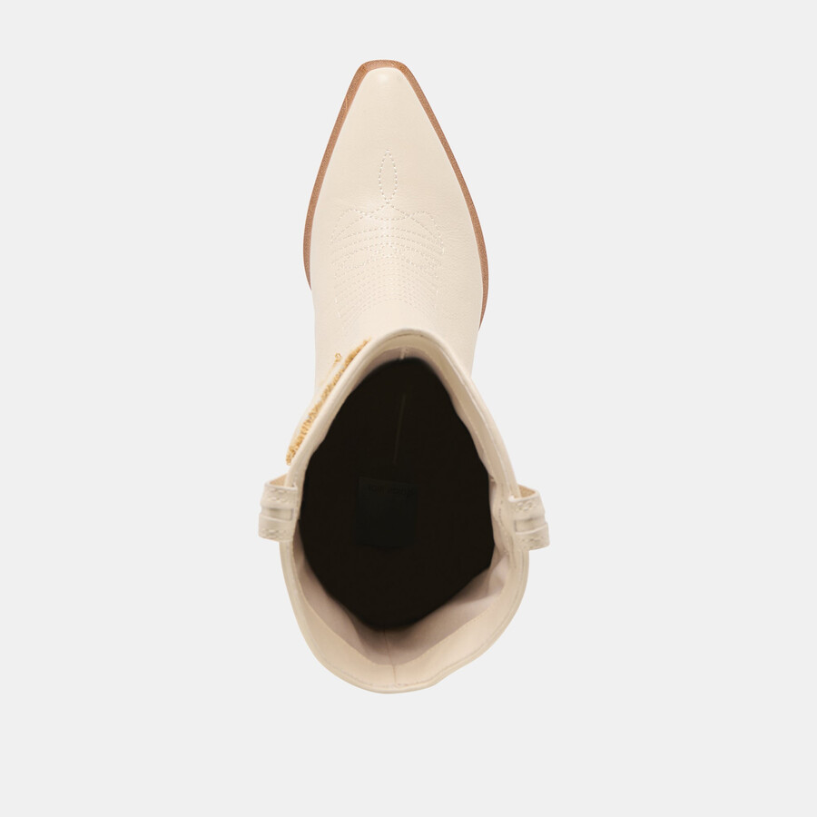 vila boots elfenbeinfarbenes leder