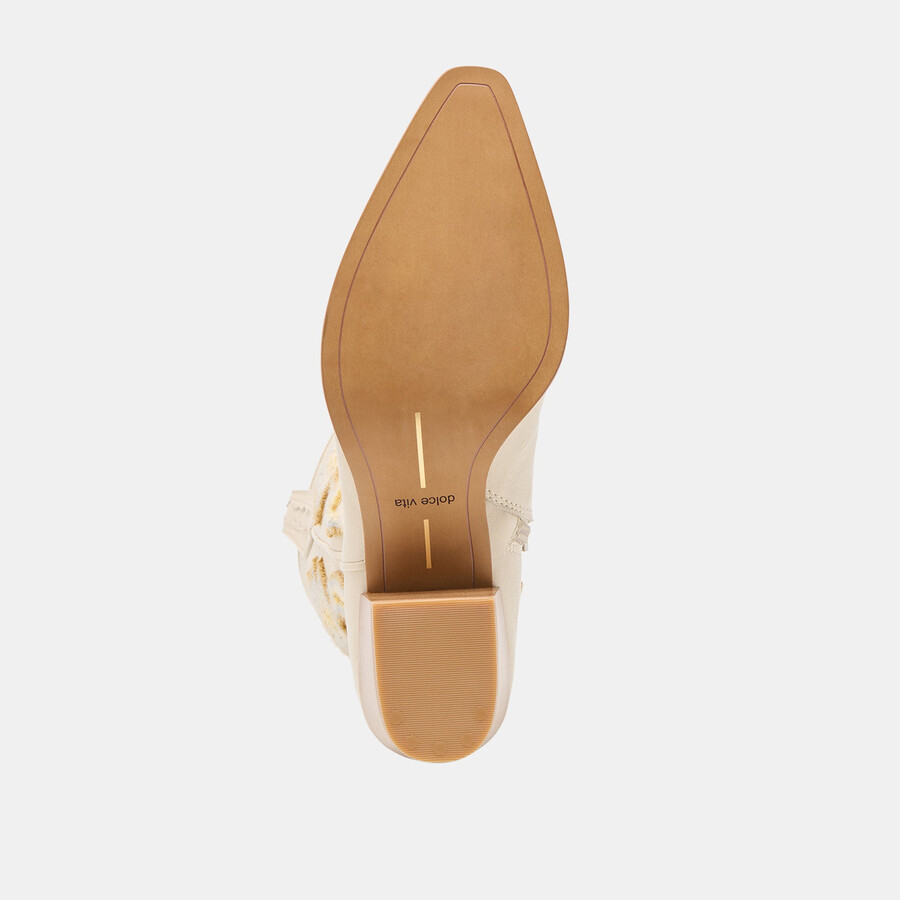 vila boots elfenbeinfarbenes leder