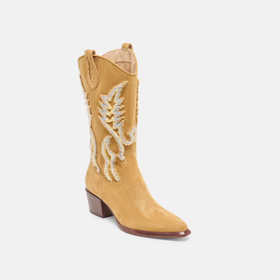 vila boots karamell-wildleder