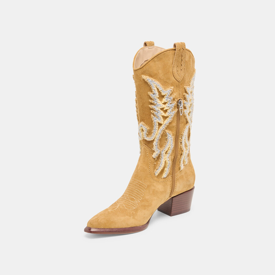 vila boots karamell-wildleder