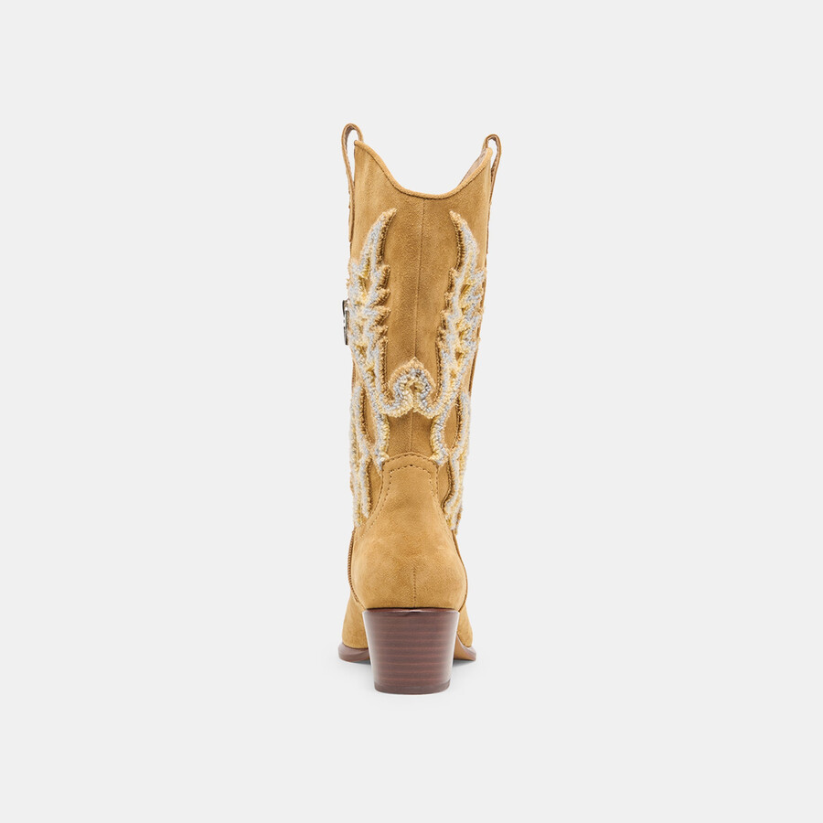 vila boots karamell-wildleder