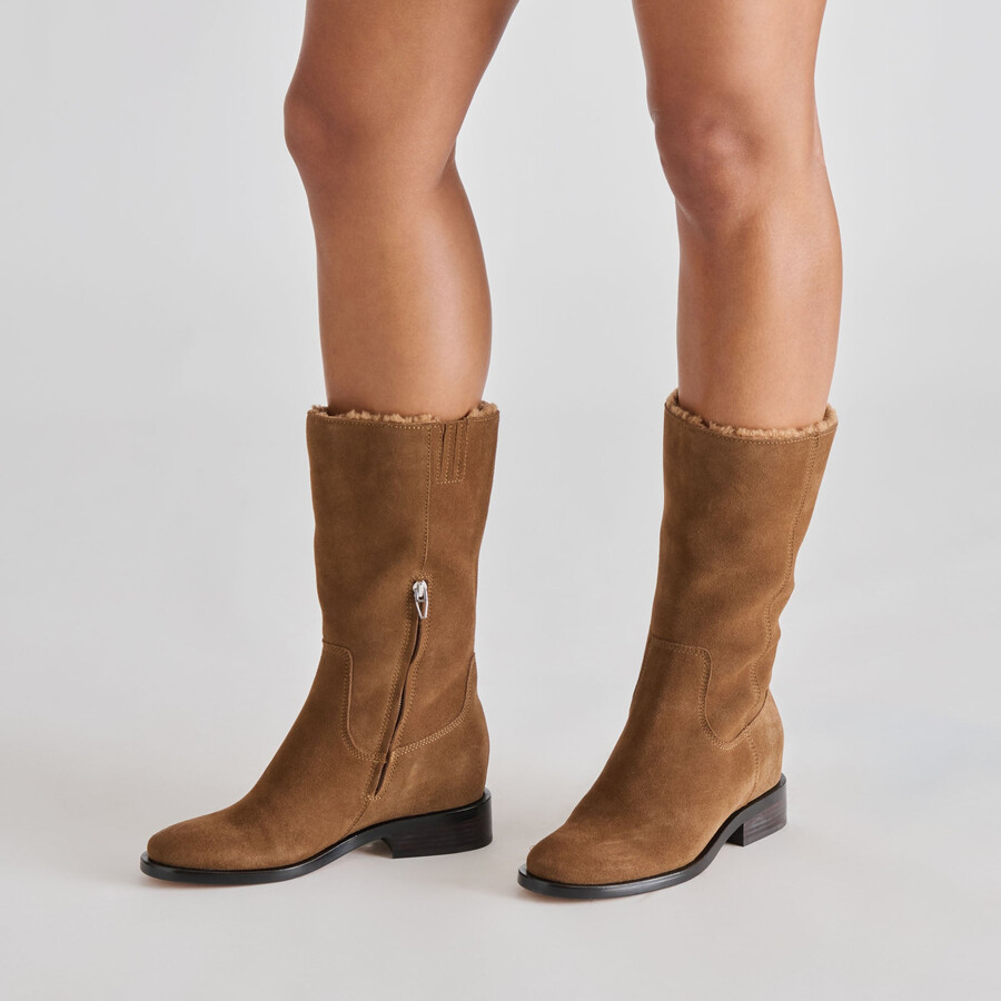 kedra h2o stiefel aus kastanienbraunem wildleder