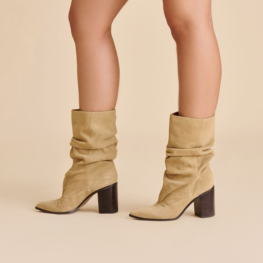 talina boots dunkeltaupe wildleder