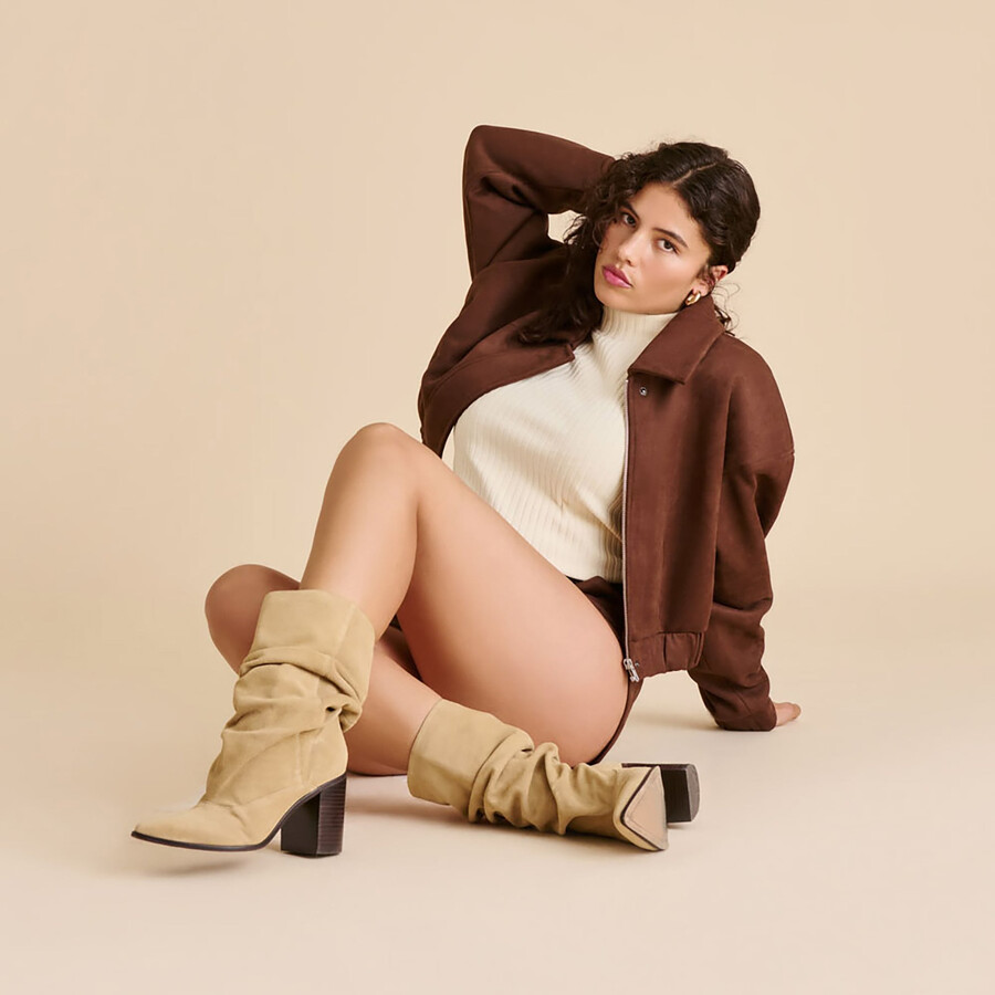 talina boots dunkeltaupe wildleder