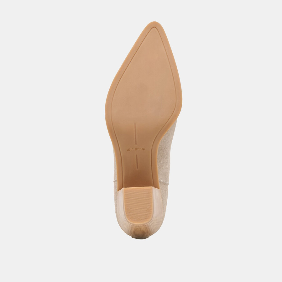 schmale stiefeletten aus taupefarbenem wildleder