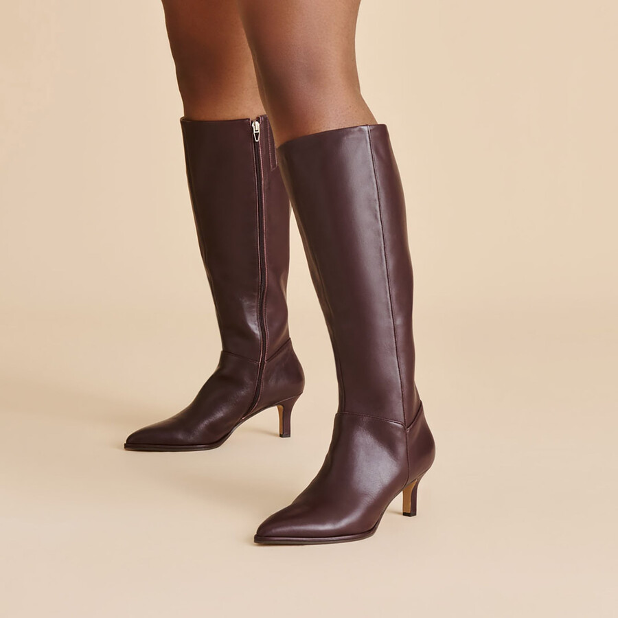 aldy stiefel mit weitem schaft maulbeerleder