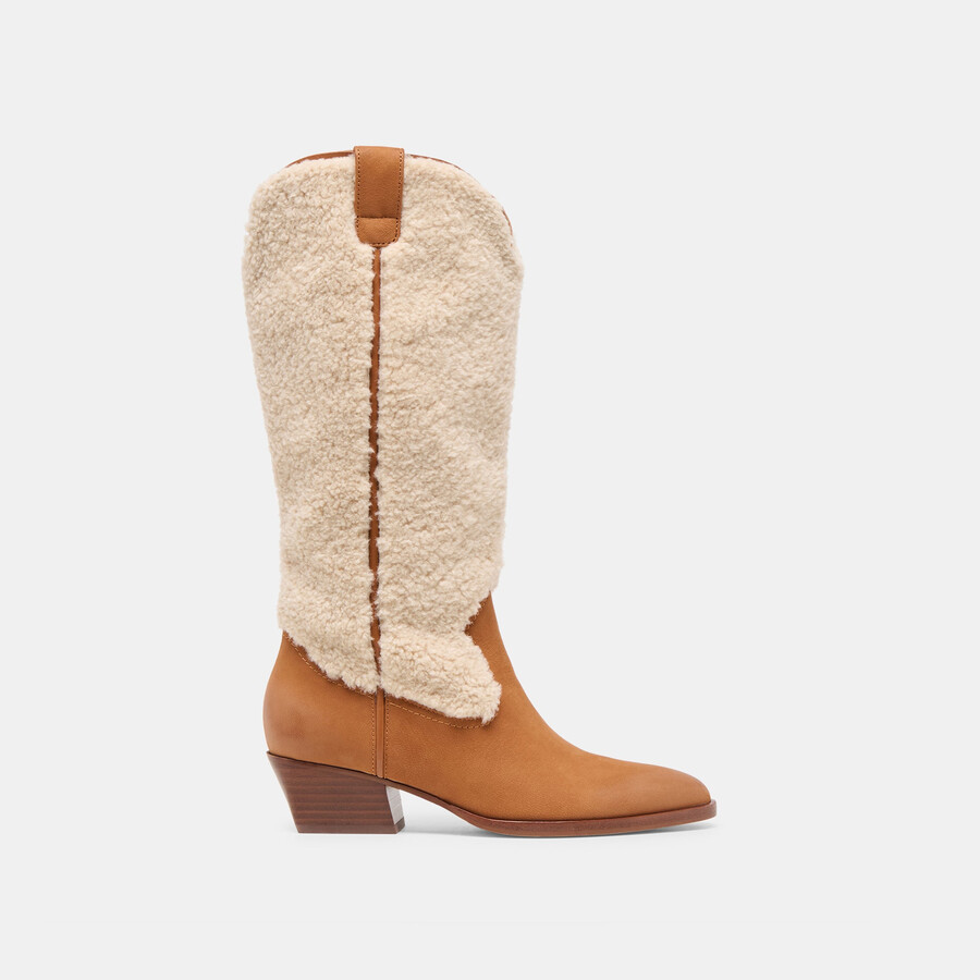 mykel plüschstiefel karamell nubuk