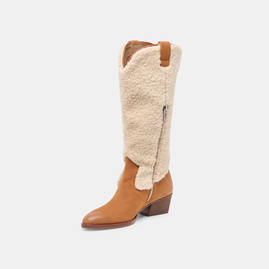 mykel plüschstiefel karamell nubuk