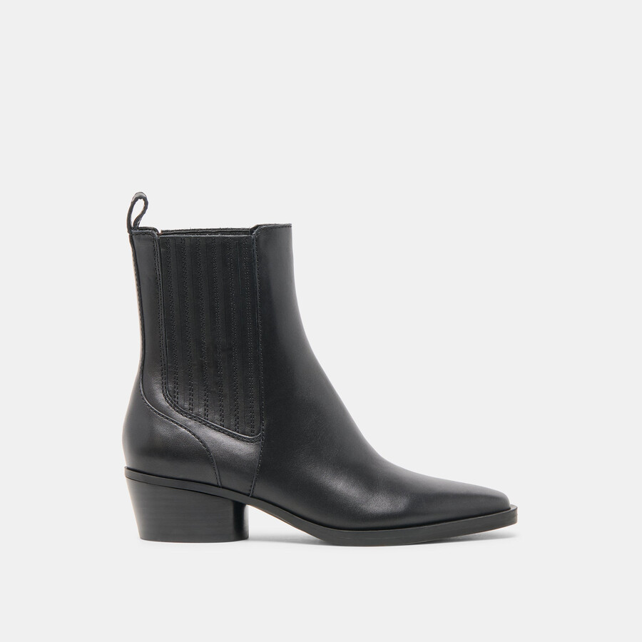 faint h2o stiefeletten aus schwarzem leder