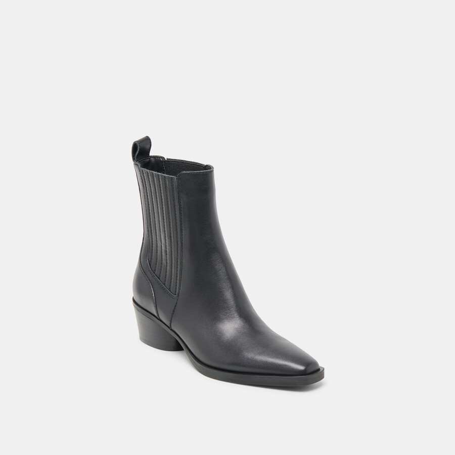 faint h2o stiefeletten aus schwarzem leder