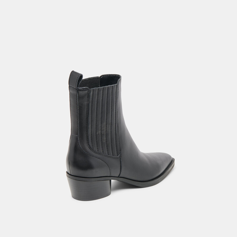 faint h2o stiefeletten aus schwarzem leder