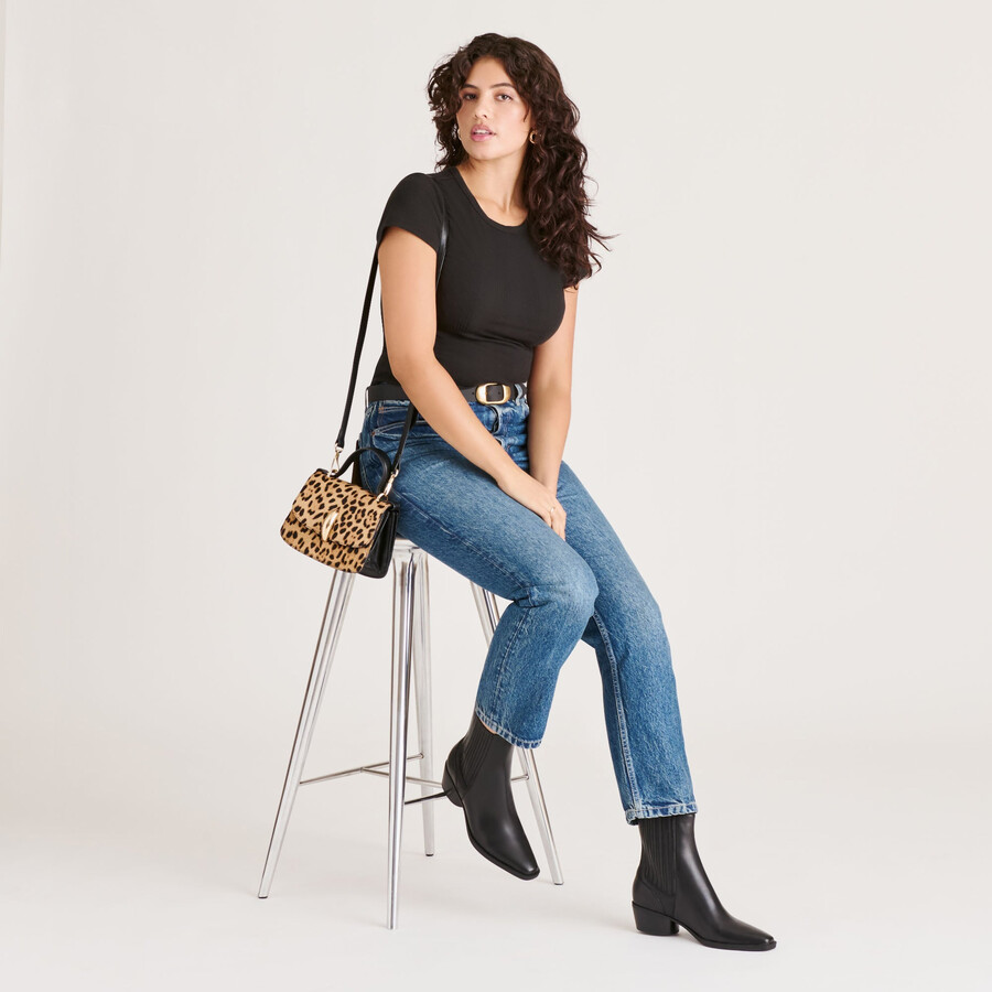 faint h2o stiefeletten aus schwarzem leder