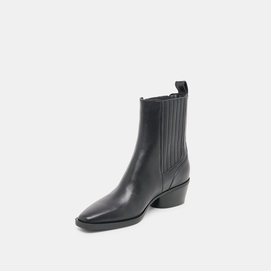 faint h2o stiefeletten aus schwarzem leder