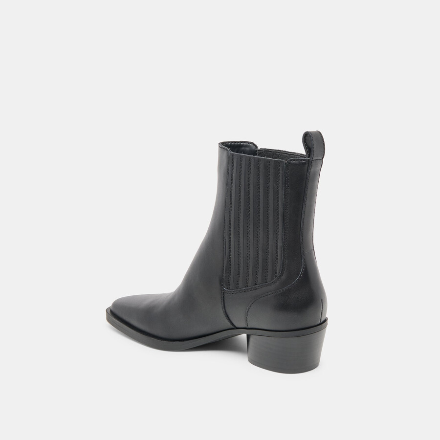 faint h2o stiefeletten aus schwarzem leder