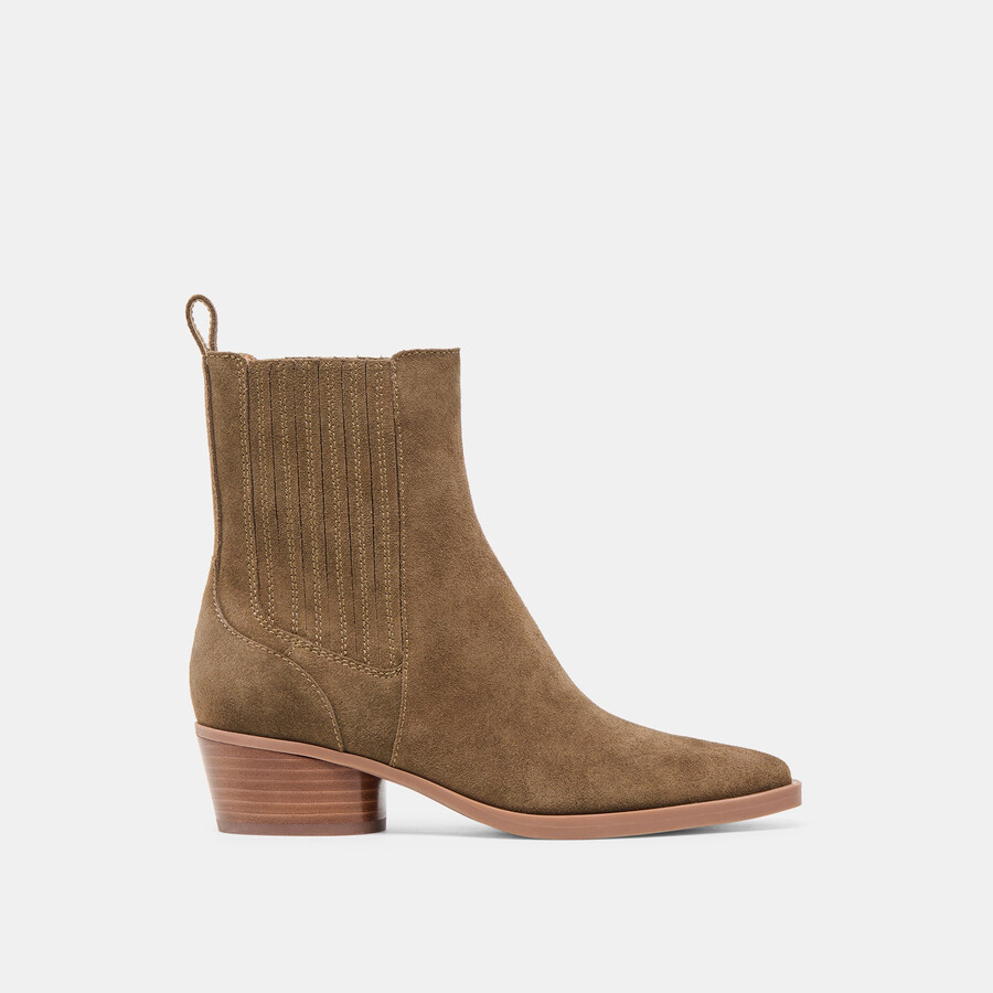 faint h2o stiefeletten aus olivgrünem wildleder