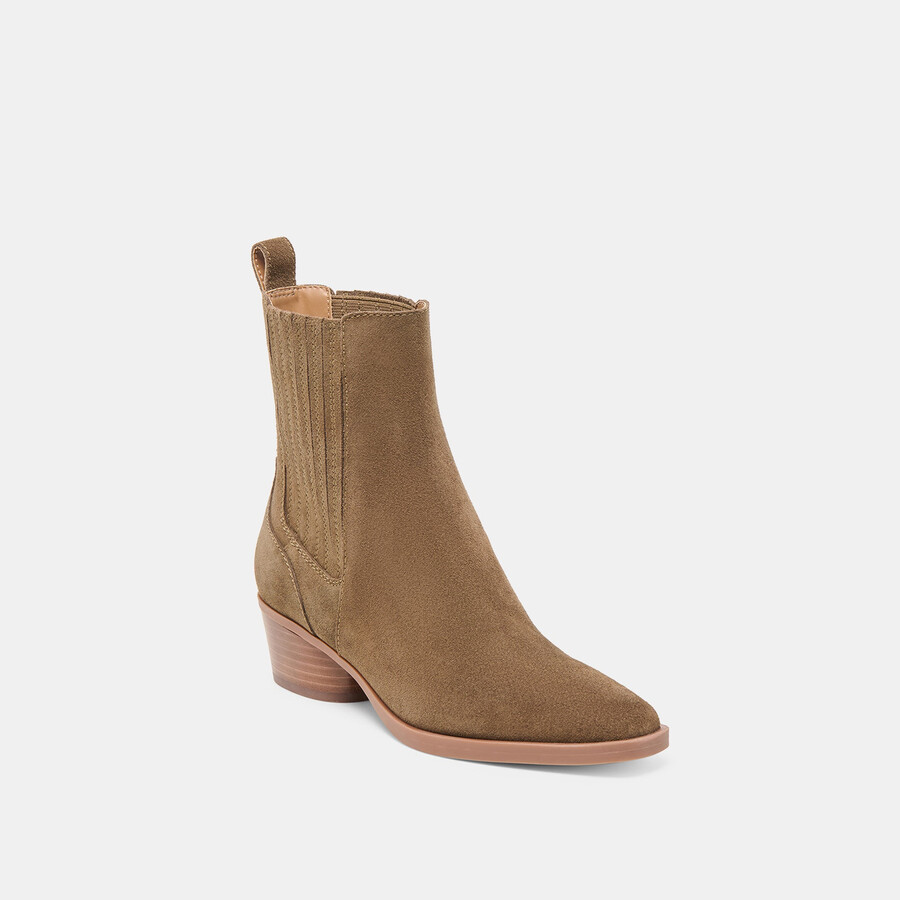 faint h2o stiefeletten aus olivgrünem wildleder