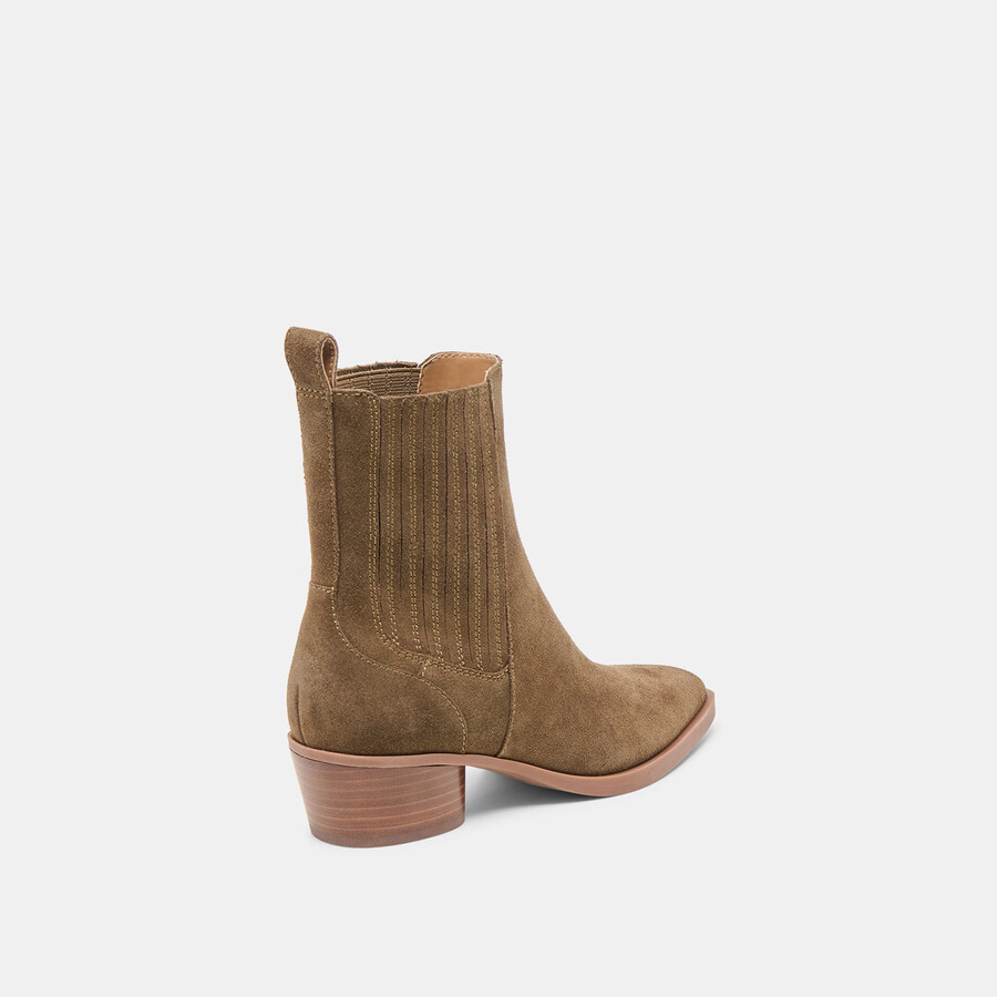 faint h2o stiefeletten aus olivgrünem wildleder