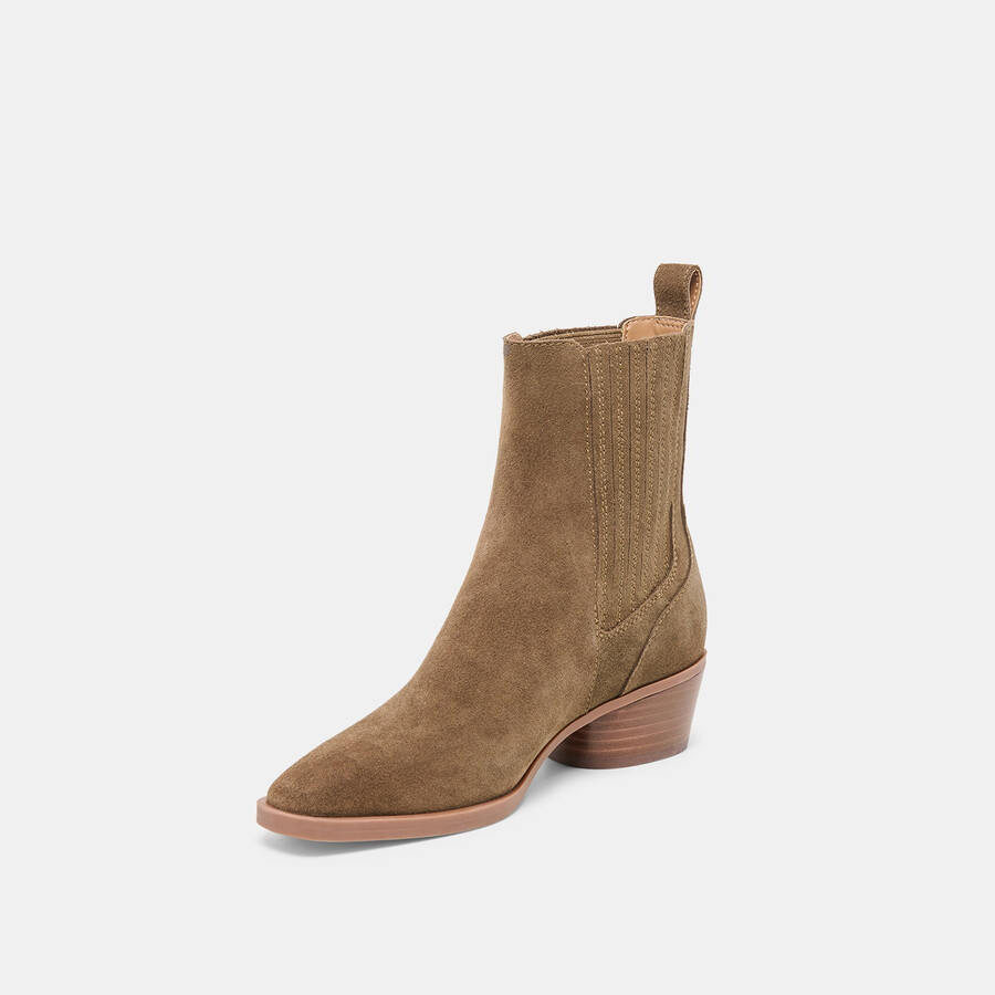 faint h2o stiefeletten aus olivgrünem wildleder