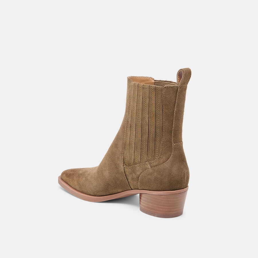 faint h2o stiefeletten aus olivgrünem wildleder