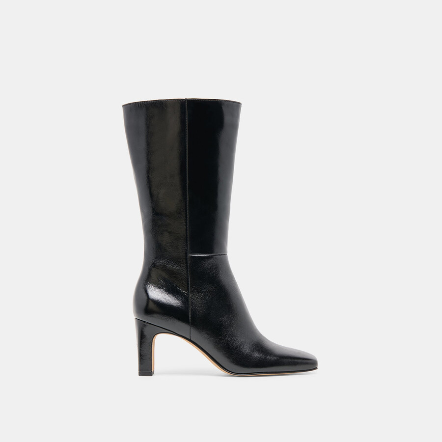 riggs stiefel aus schwarzem leder