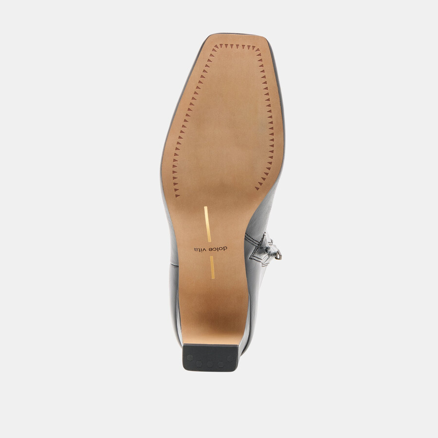 riggs stiefel aus schwarzem leder