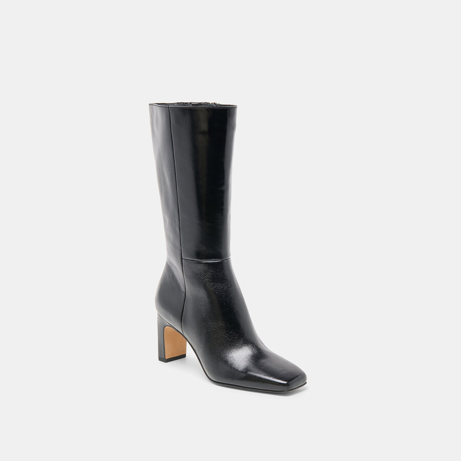 riggs stiefel aus schwarzem leder