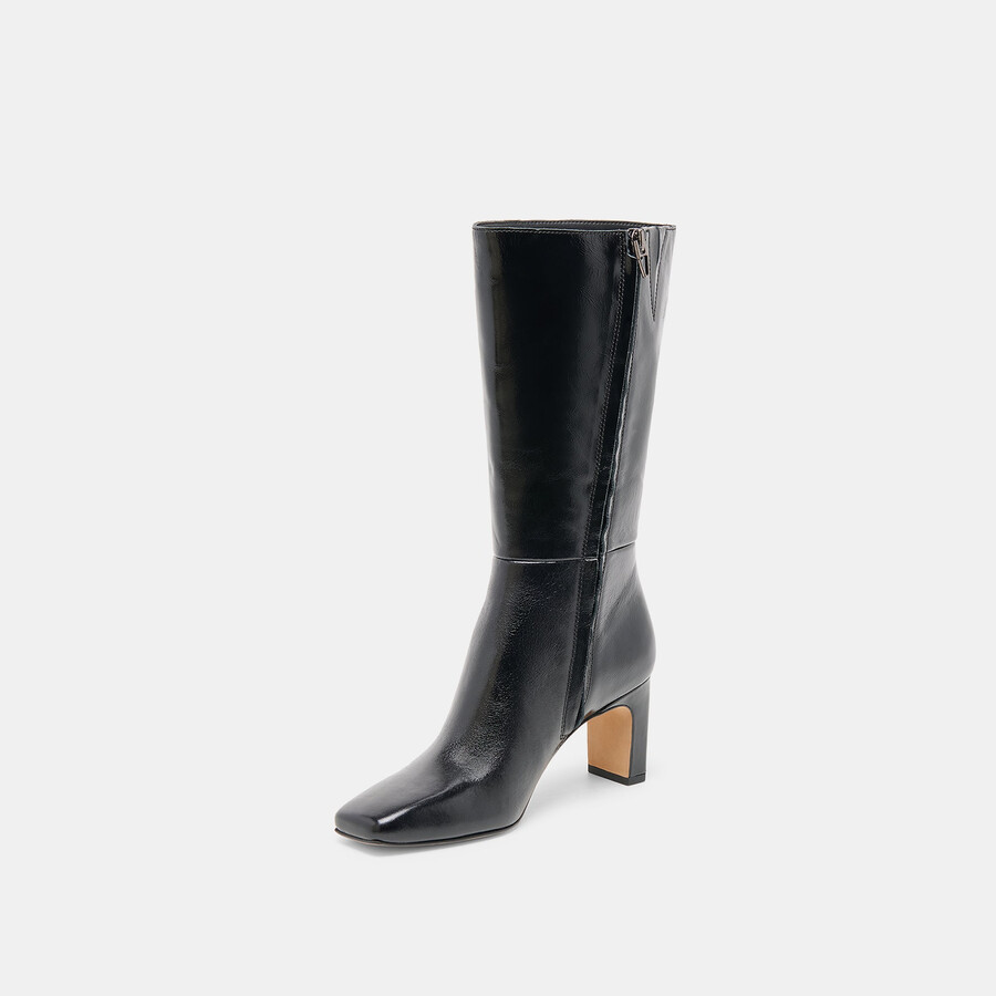 riggs stiefel aus schwarzem leder