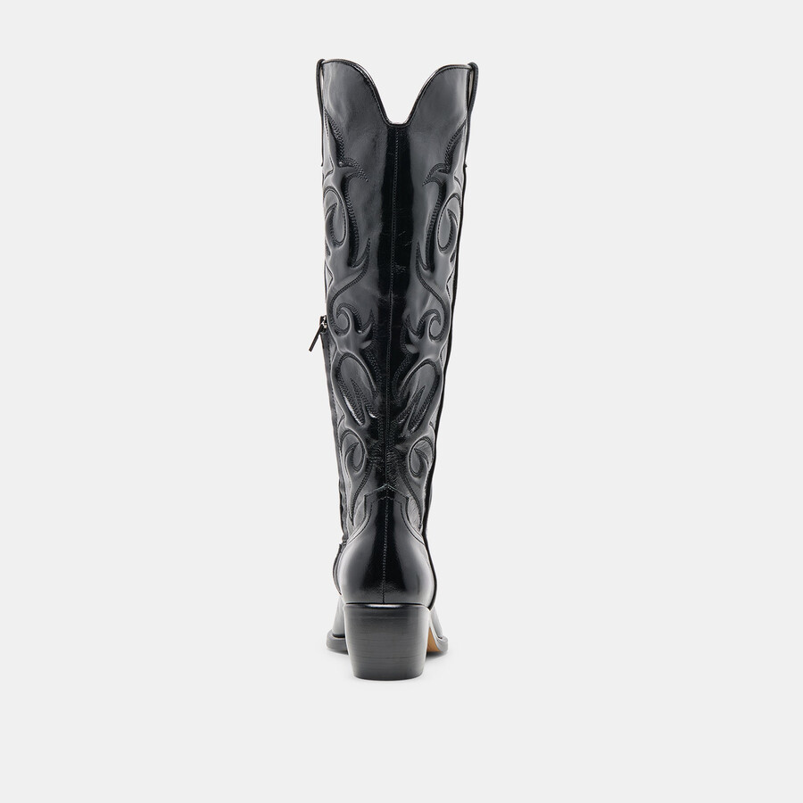 mirla stiefel aus schwarzem leder