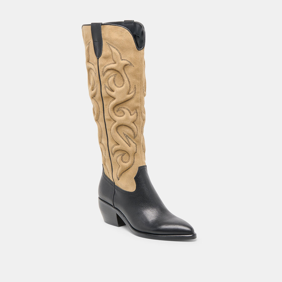 mirla boots schwarz mehrfarbiges leder