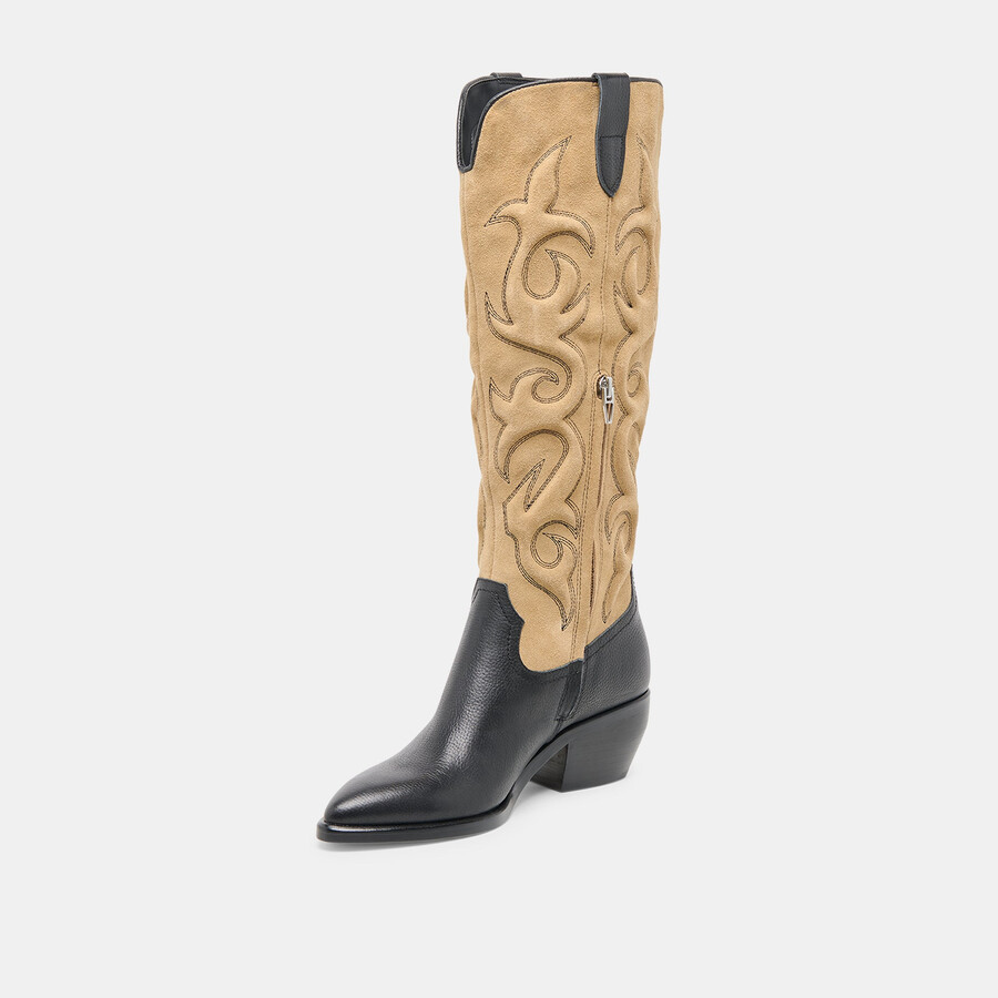 mirla boots schwarz mehrfarbiges leder