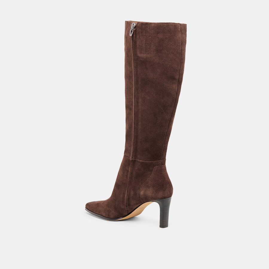 emmi stiefel mit weitem schaft dunkelbraunes wildleder