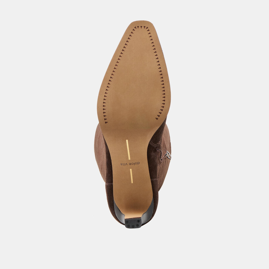 emmi stiefel mit weitem schaft dunkelbraunes wildleder