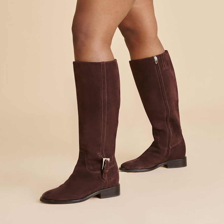 kilian h2o stiefel mit weitem schaft mahagoni-wildleder