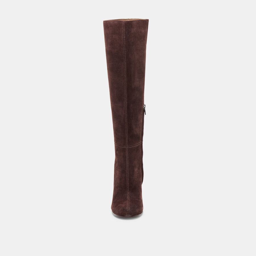 hudsin stiefel mit weitem schaft mahagoni-wildleder