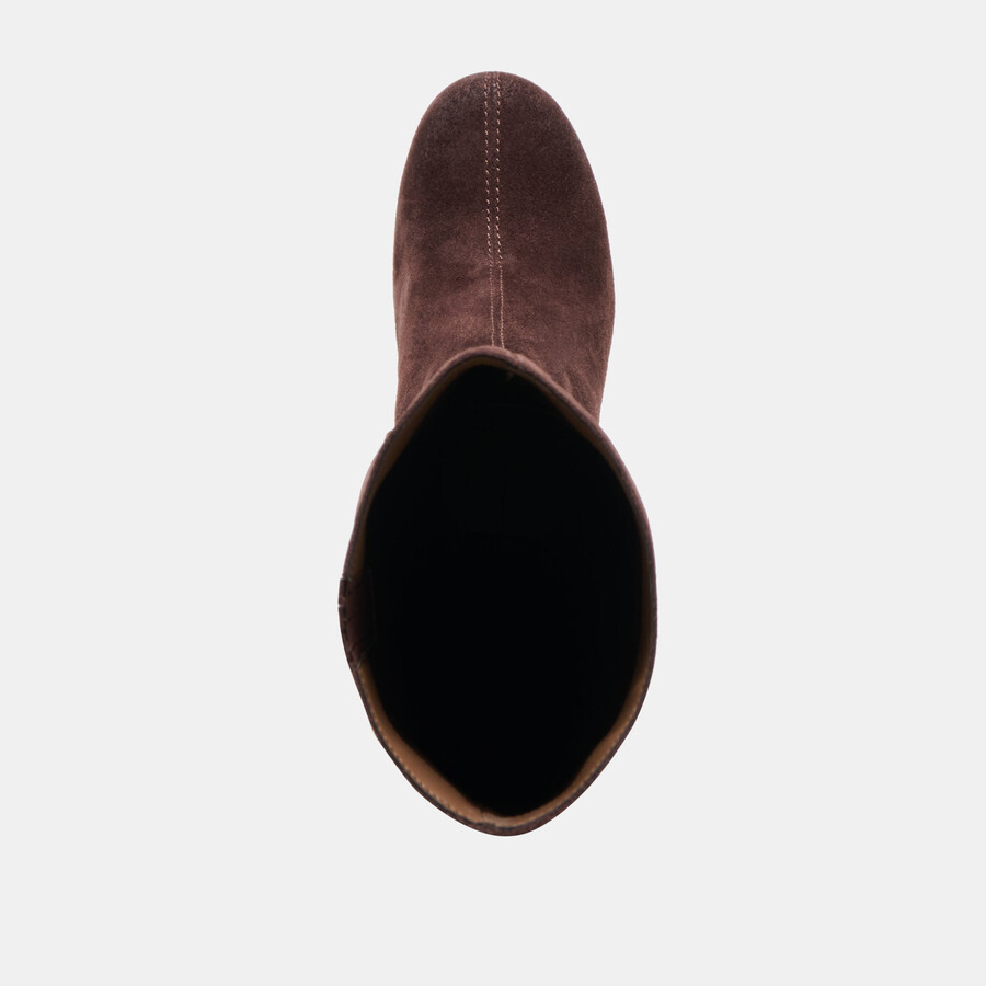 hudsin stiefel mit weitem schaft mahagoni-wildleder