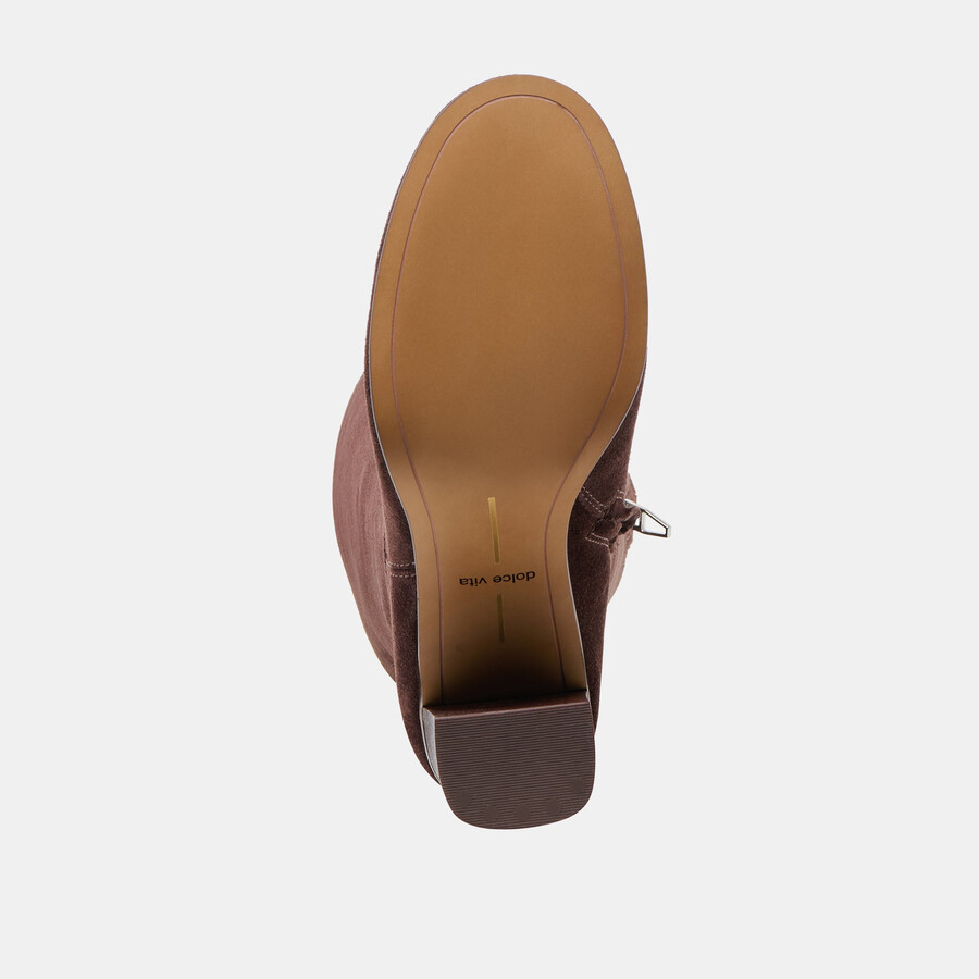 hudsin stiefel mit weitem schaft mahagoni-wildleder