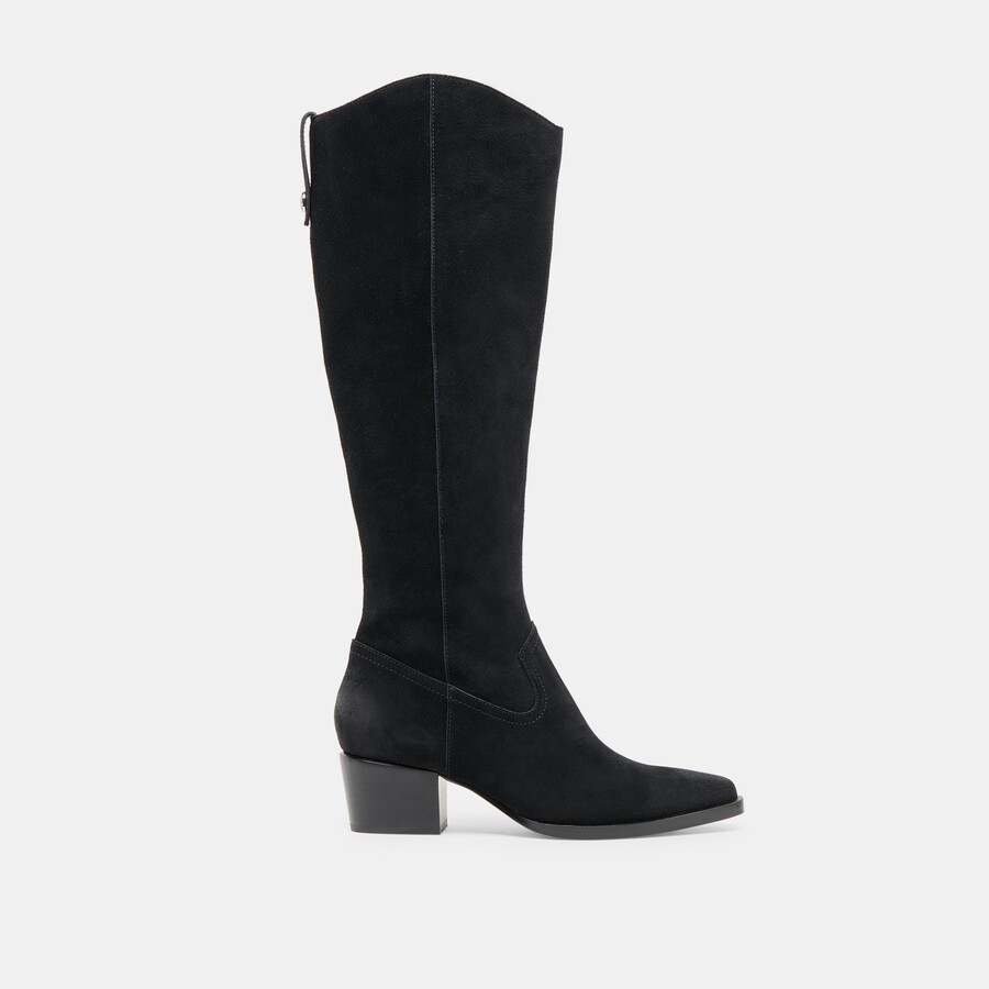 virona h2o stiefel mit weitem schaft onyx-wildleder