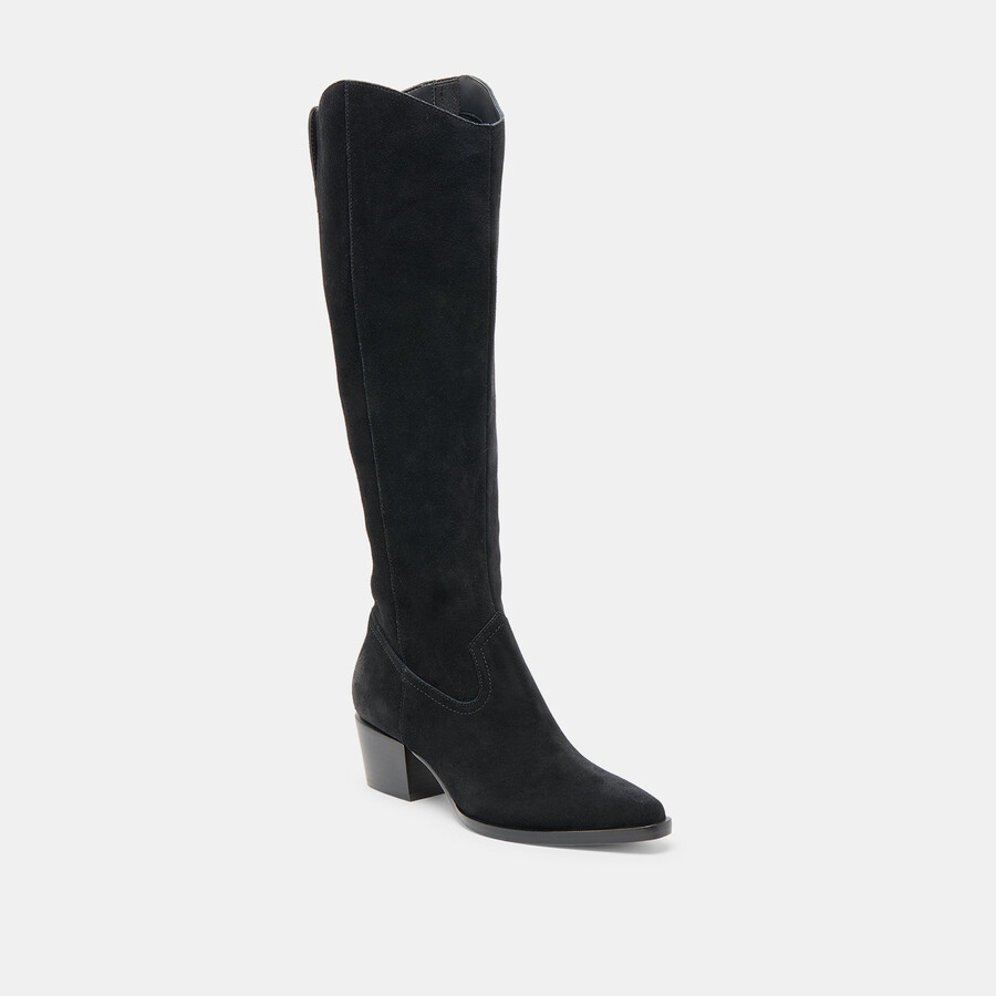 virona h2o stiefel mit weitem schaft onyx-wildleder