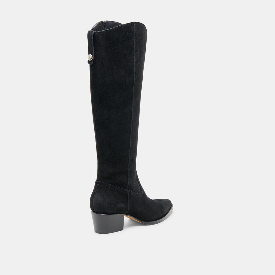 virona h2o stiefel mit weitem schaft onyx-wildleder